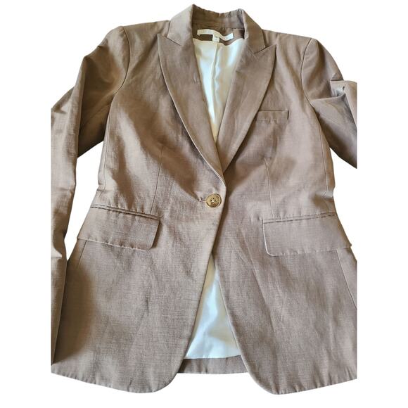 Veronica Beard Linen Blend Tan Dickey Blazer Size 0 - Picture 3 of 8